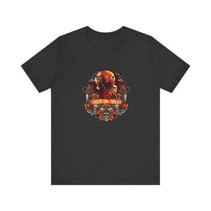 Halloween Trick or Treat T-Shirt, Unisex Jersey Short Sleeve Tee