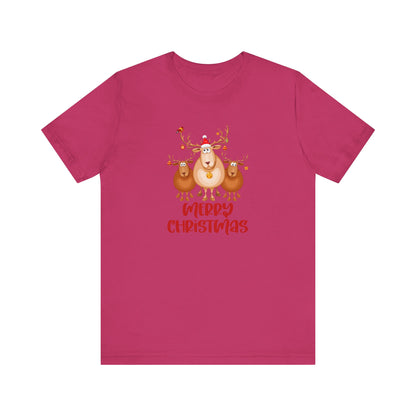 Merry Christmas Deer, Jersey Short Sleeve Tee