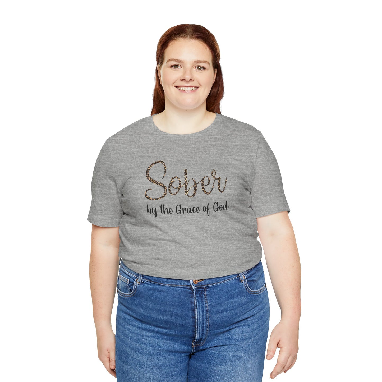 Sober By The Grace of God. Jersey Short Sleeve Tee
