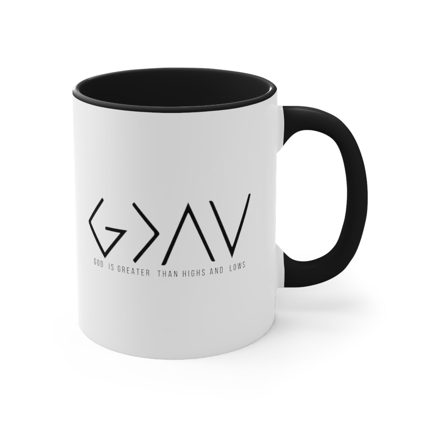 God is Greater Than Highs and Lows, Accent Coffee Mug, 11oz
