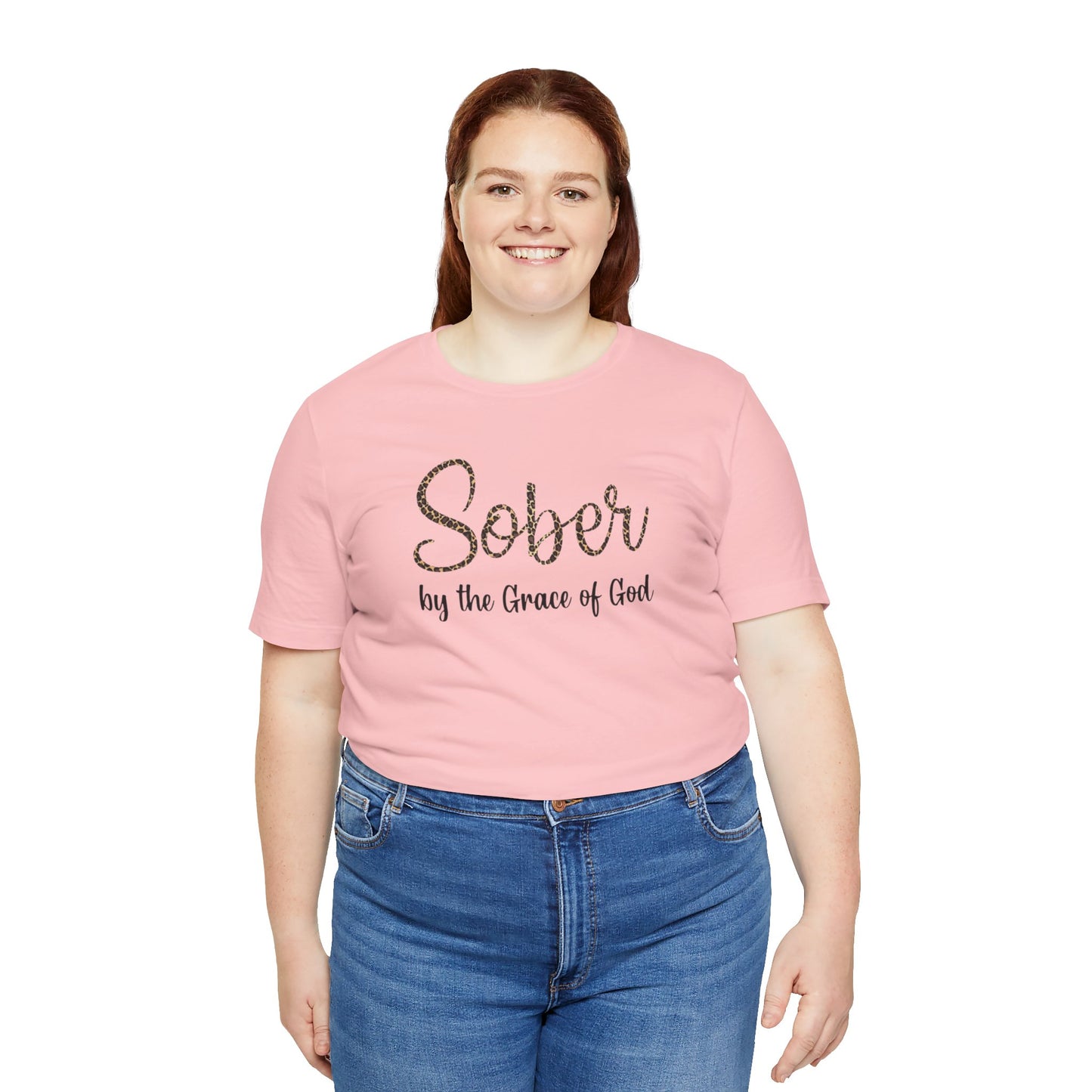 Sober By The Grace of God. Jersey Short Sleeve Tee