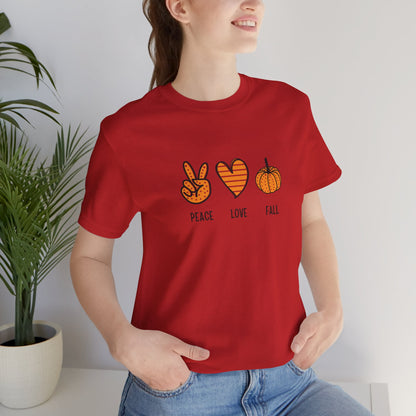 Peace, Love, Fall Jersey Short Sleeve Tee