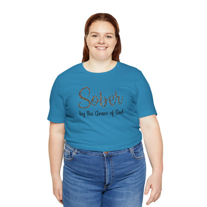 Sober By The Grace of God. Jersey Short Sleeve Tee