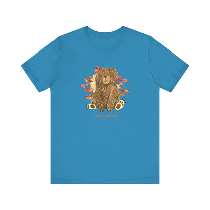 Hello Autumn Bear Jersey Short Sleeve Tee