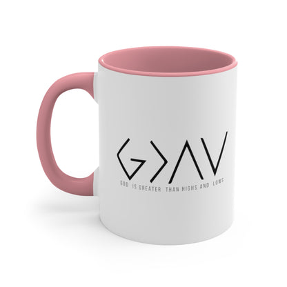 God is Greater Than Highs and Lows, Accent Coffee Mug, 11oz