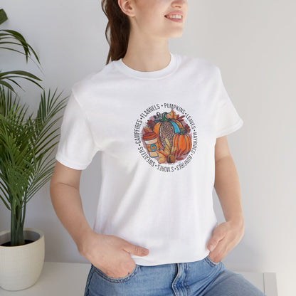 Happy Fall Pumpkin T-Shirt, Jersey Short Sleeve Tee