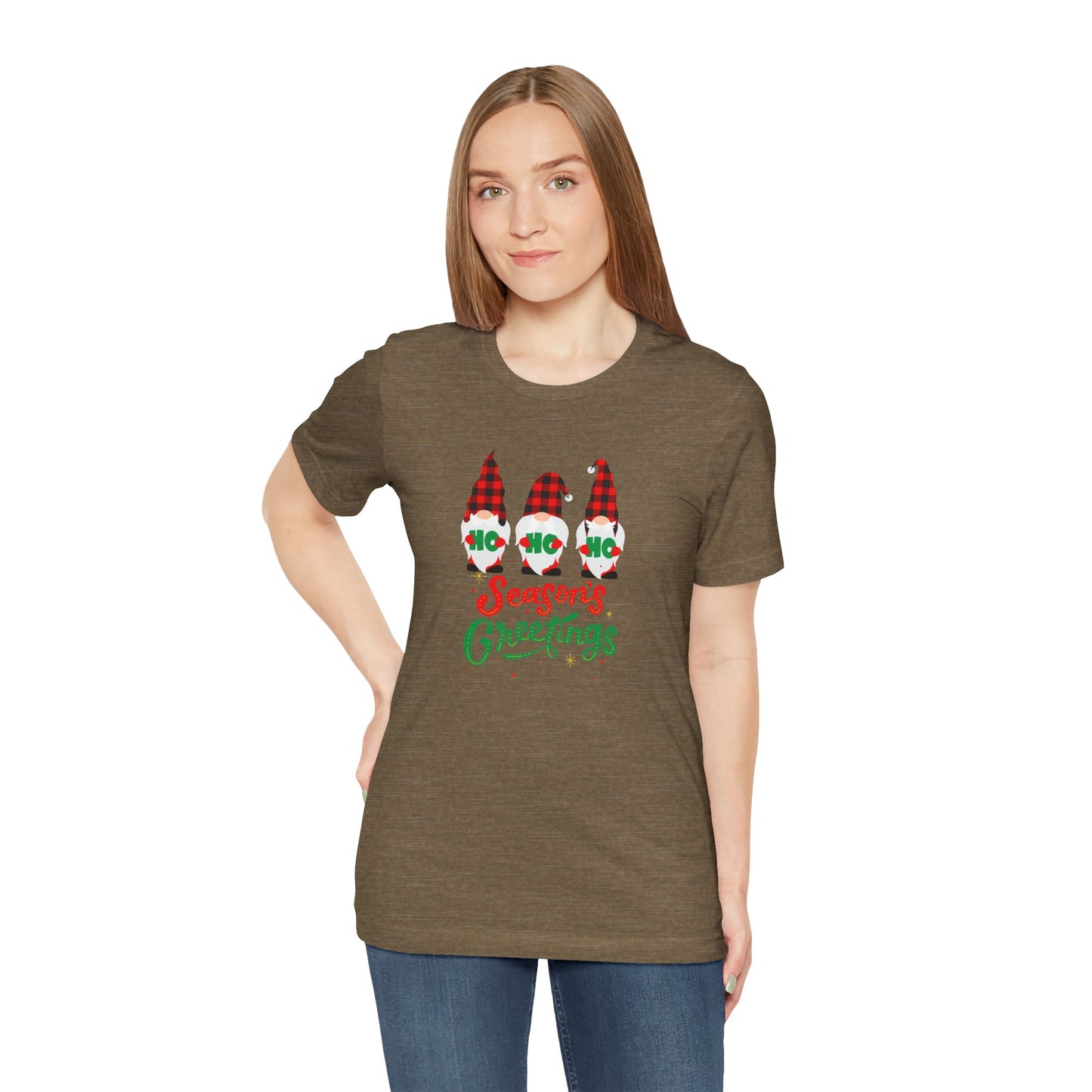 Season's Greeting Gnomes, Jersey Short Sleeve Tee
