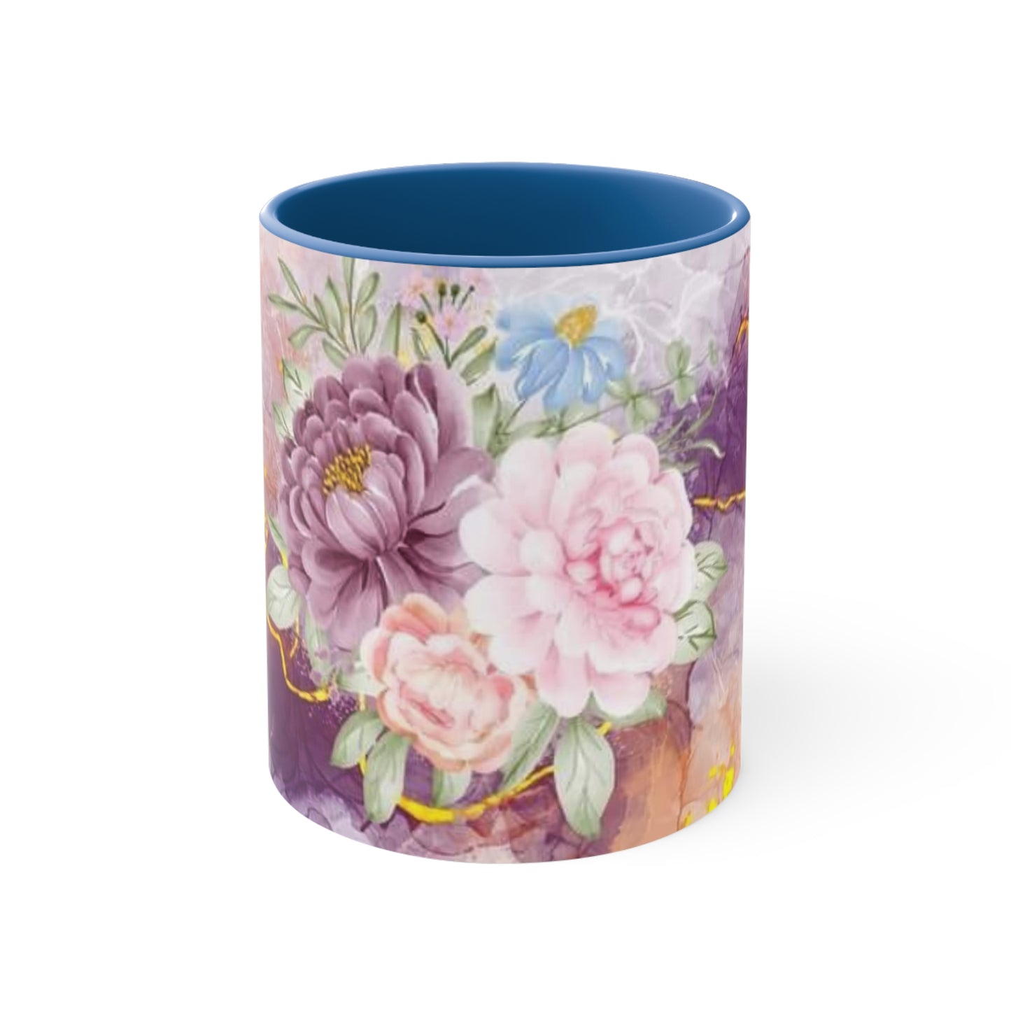 Purple and Pink Electric Flowers, Accent Coffee Mug, 11oz