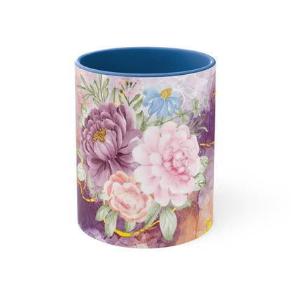 Purple and Pink Electric Flowers, Accent Coffee Mug, 11oz
