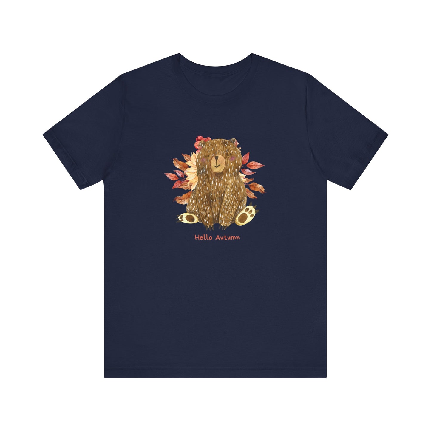 Hello Autumn Bear Jersey Short Sleeve Tee