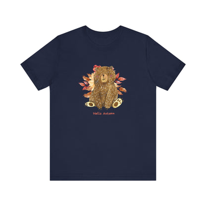 Hello Autumn Bear Jersey Short Sleeve Tee