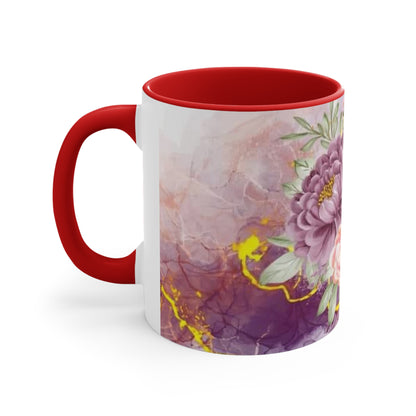 Purple and Pink Electric Flowers, Accent Coffee Mug, 11oz