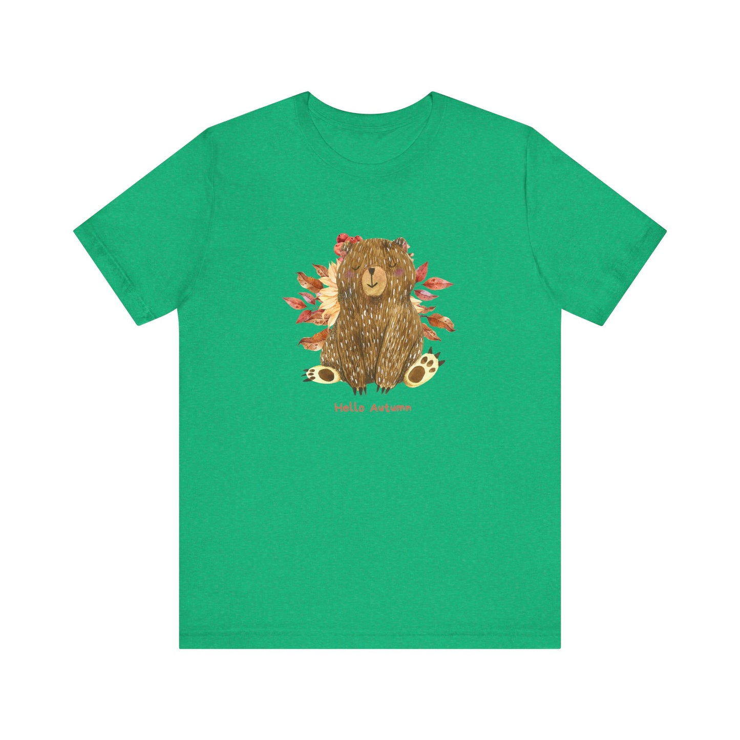 Hello Autumn Bear Jersey Short Sleeve Tee