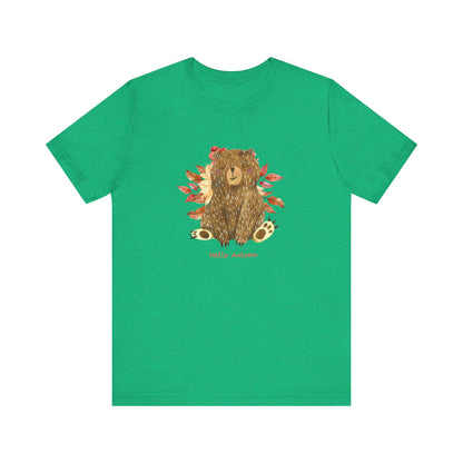 Hello Autumn Bear Jersey Short Sleeve Tee
