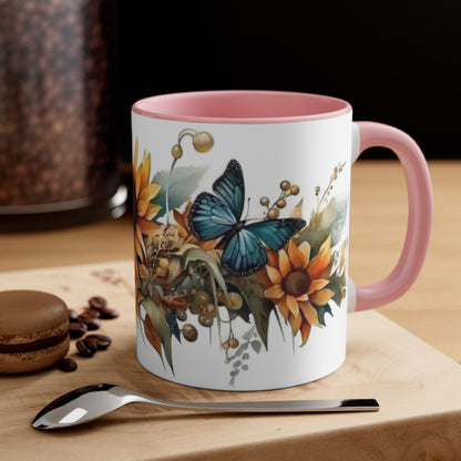 Butterflies and Sunflowers, Accent Coffee Mug, 11oz