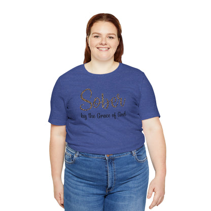 Sober By The Grace of God. Jersey Short Sleeve Tee