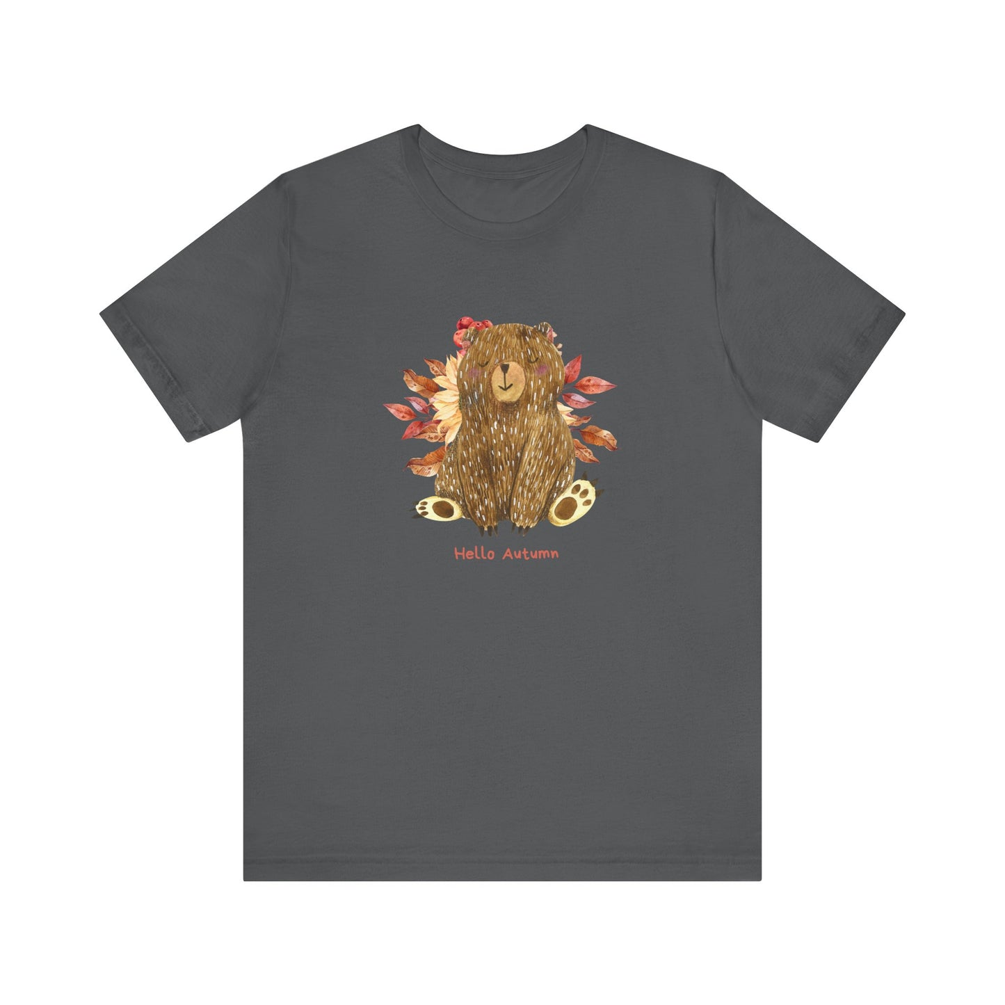 Hello Autumn Bear Jersey Short Sleeve Tee