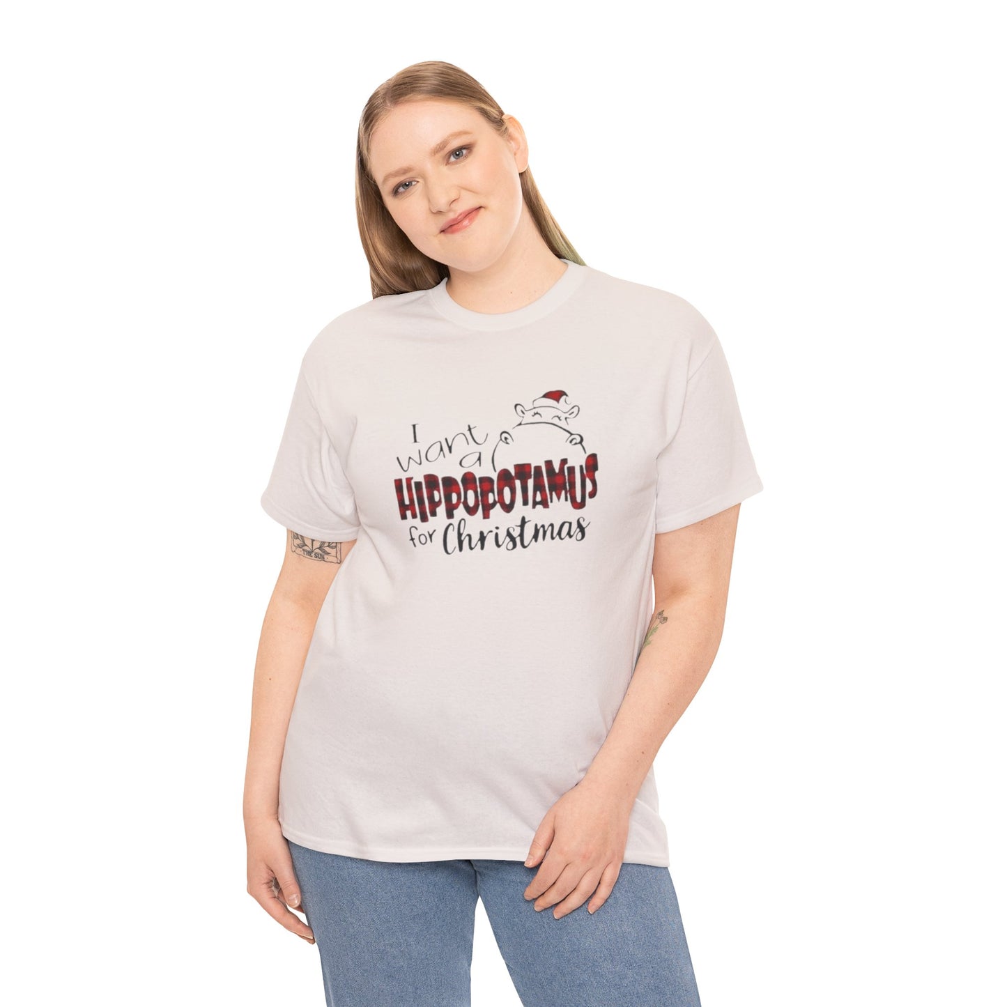 I Want a Hippopotamus for Christmas Heavy Cotton Tee
