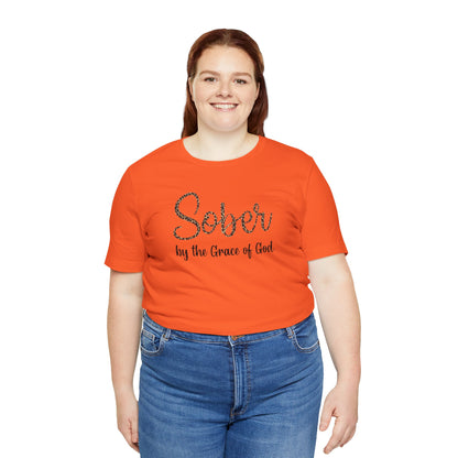 Sober By The Grace of God. Jersey Short Sleeve Tee