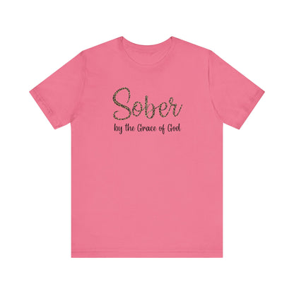 Sober By The Grace of God. Jersey Short Sleeve Tee