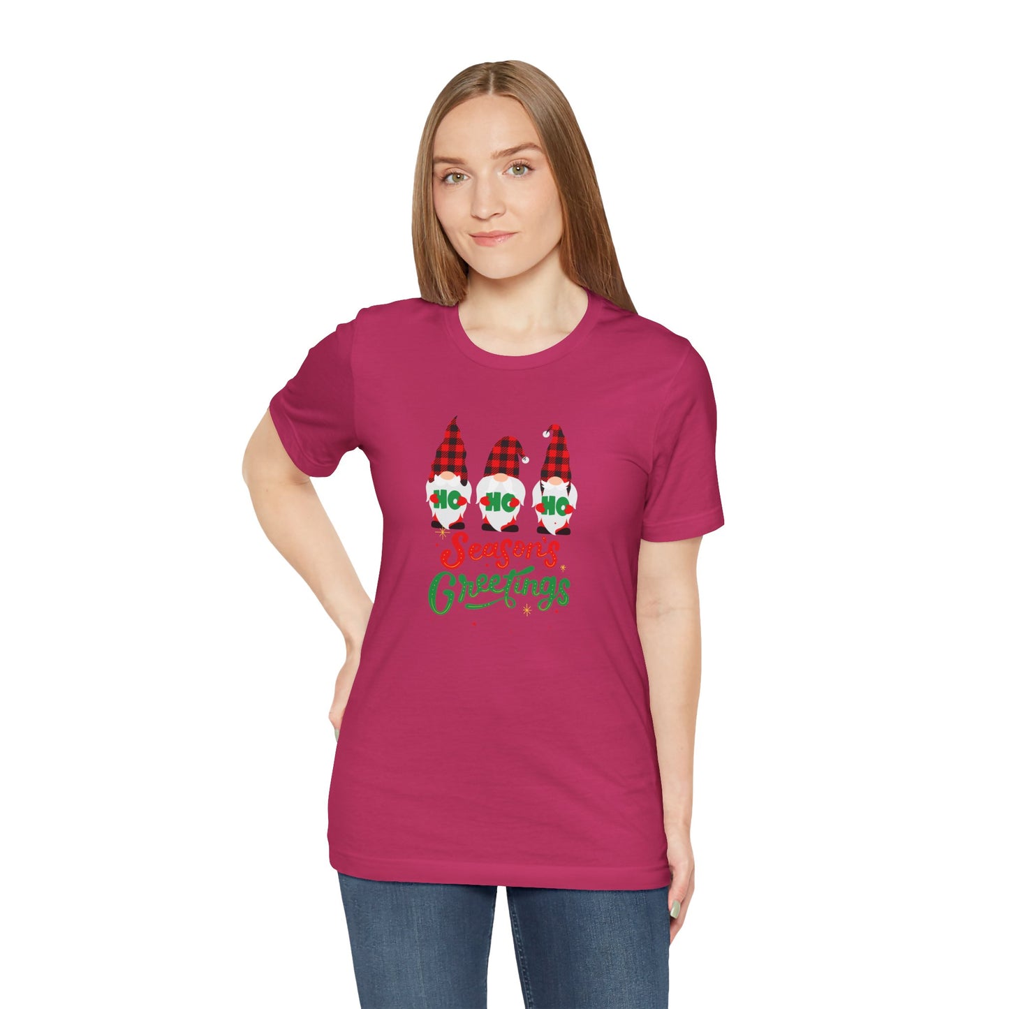 Season's Greeting Gnomes, Jersey Short Sleeve Tee