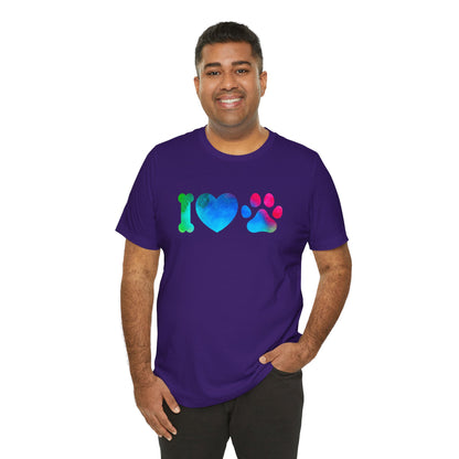 I love Paws,Jersey Short Sleeve Tee