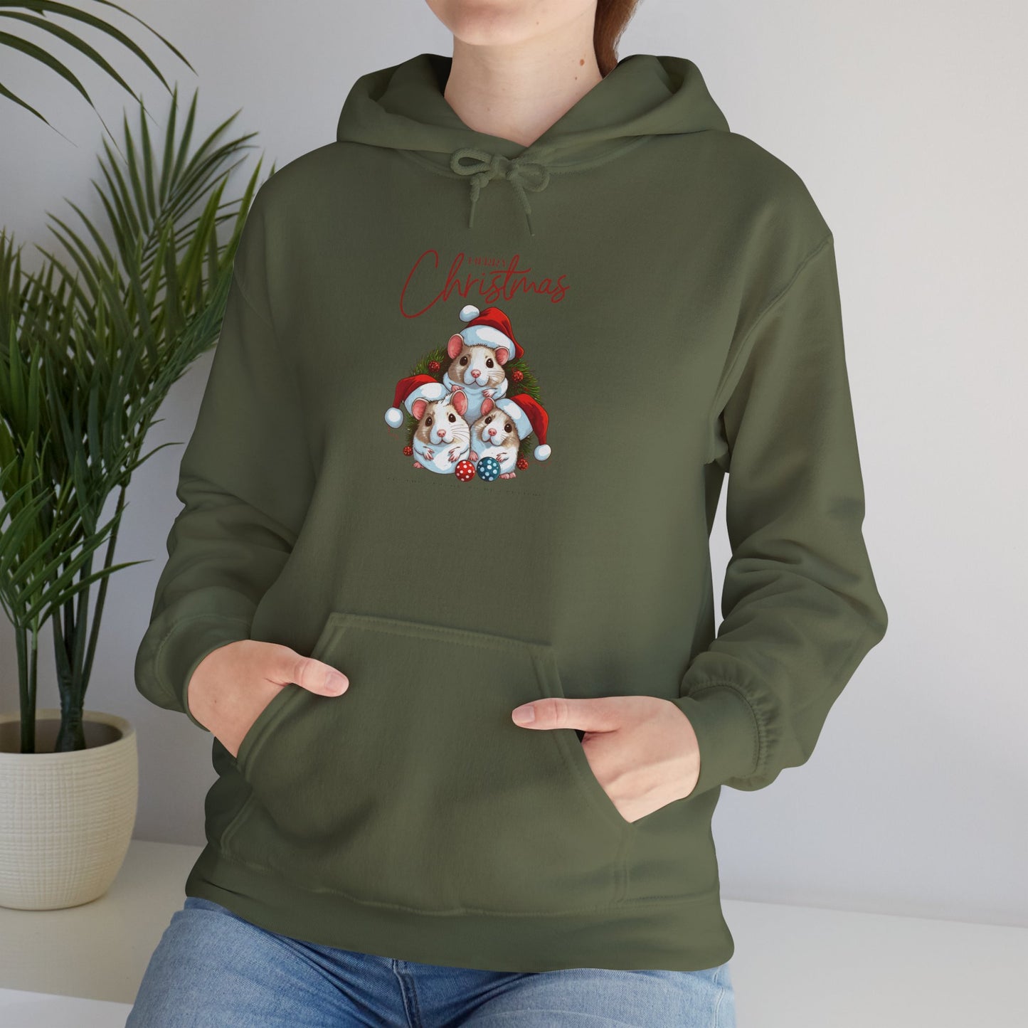 Merry Christmas Mice Hoodie, Heavy Blend™ Hooded Sweatshirt