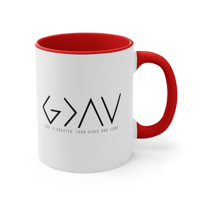 God is Greater Than Highs and Lows, Accent Coffee Mug, 11oz