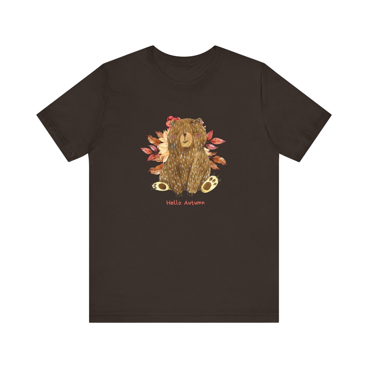 Hello Autumn Bear Jersey Short Sleeve Tee