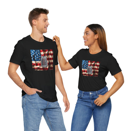 US Veteran, Flag with Dog Tags, Jersey Short Sleeve Tee