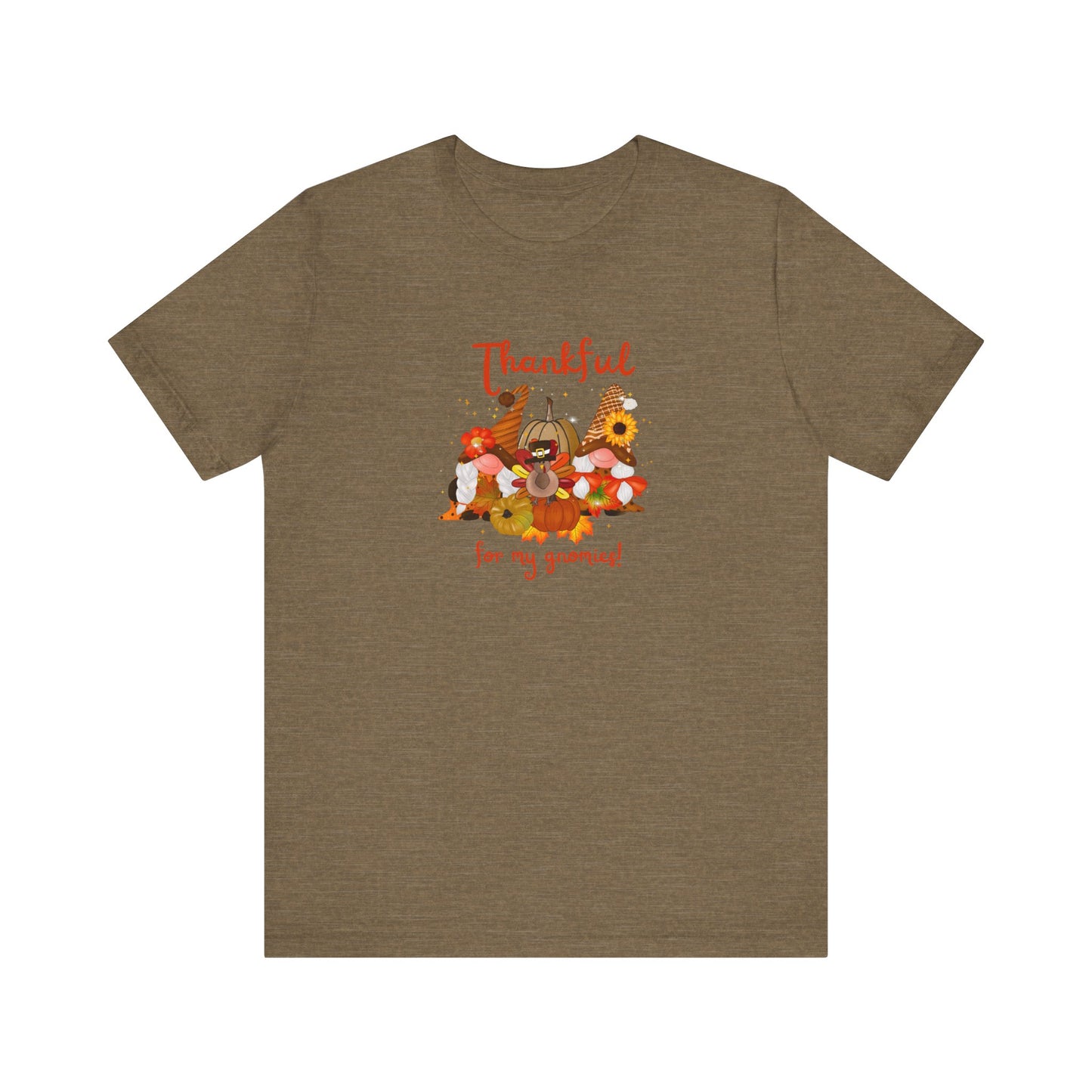 Thankful For My Gnomies, Jersey Short Sleeve Tee