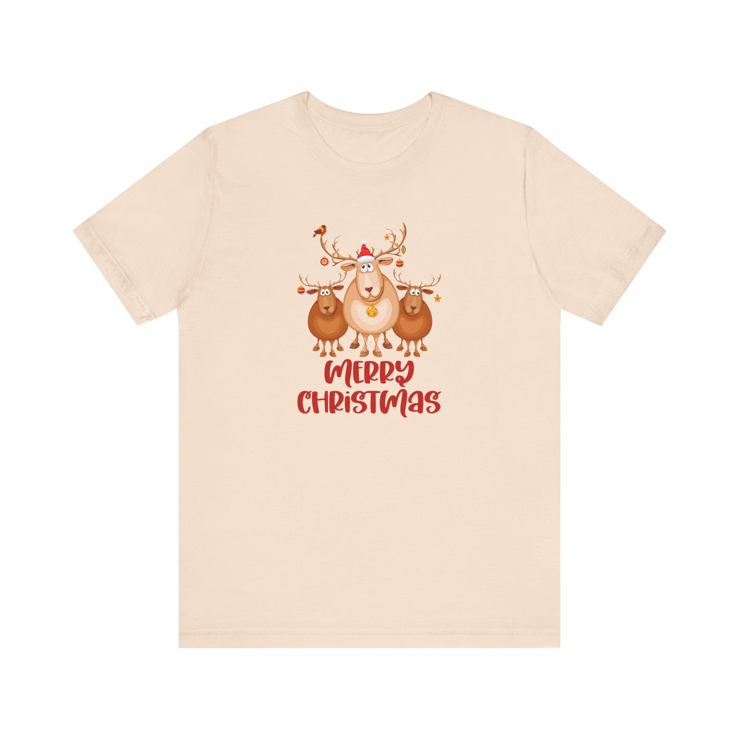 Merry Christmas Deer, Jersey Short Sleeve Tee