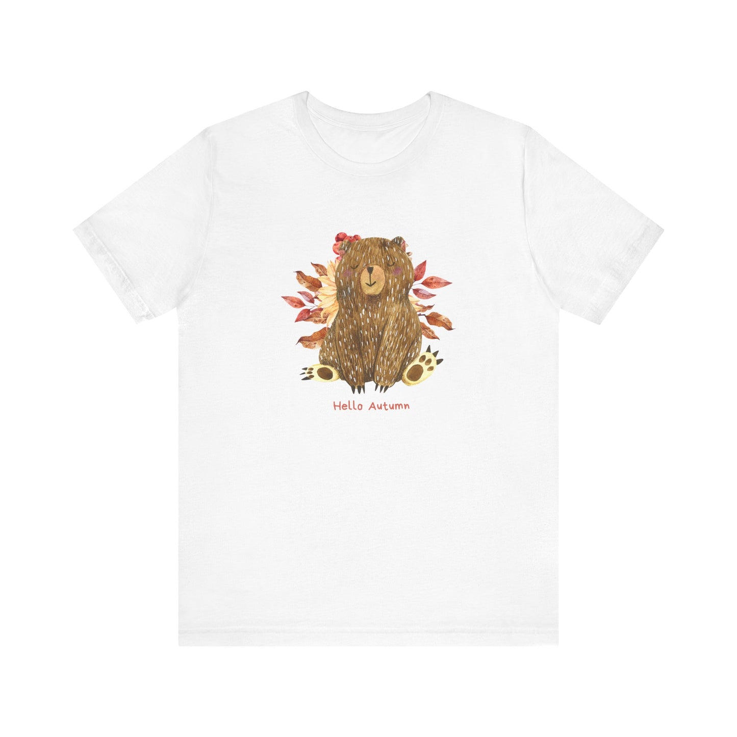 Hello Autumn Bear Jersey Short Sleeve Tee