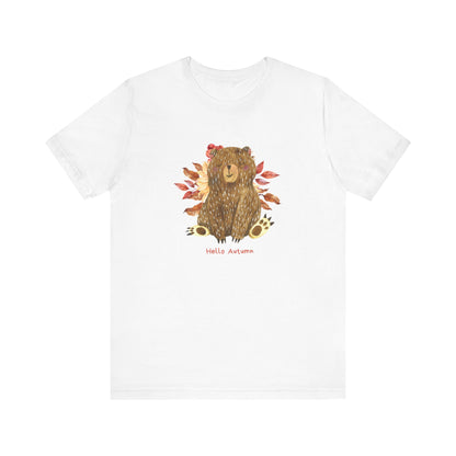 Hello Autumn Bear Jersey Short Sleeve Tee