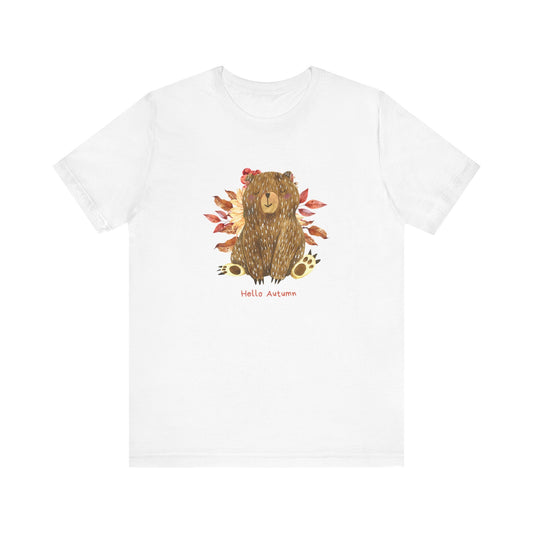 Hello Autumn Bear Jersey Short Sleeve Tee