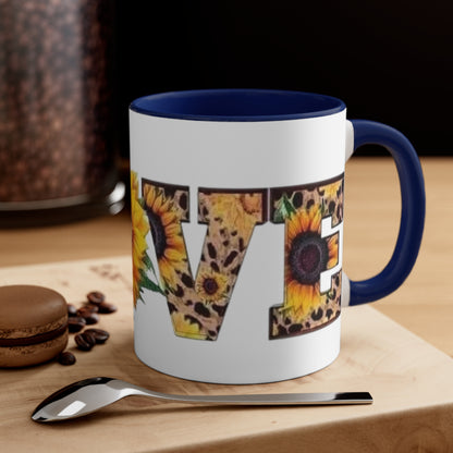 Sunflower Love, Accent Coffee Mug, 11oz