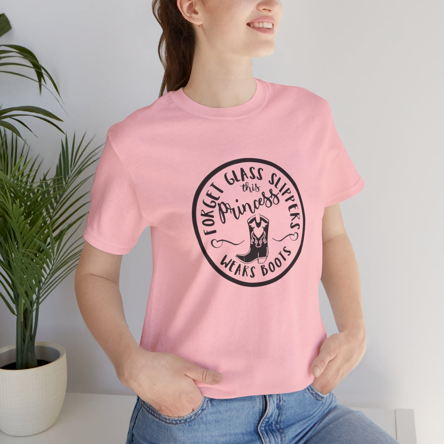 Forget Glass Slippers, This Princess Wears Boots, Jersey Short Sleeve Tee