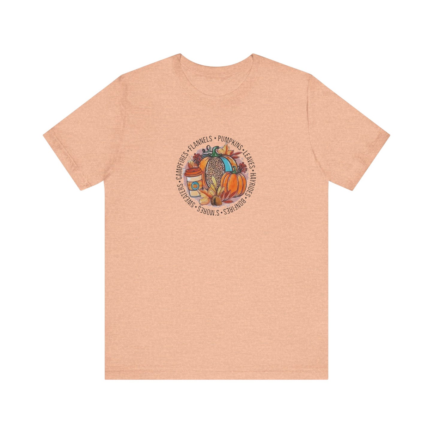 Happy Fall Pumpkin T-Shirt, Jersey Short Sleeve Tee