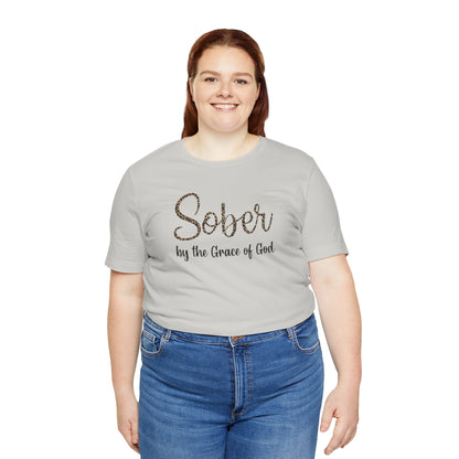Sober By The Grace of God. Jersey Short Sleeve Tee