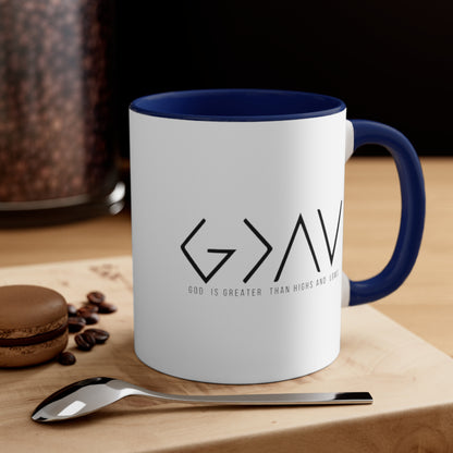 God is Greater Than Highs and Lows, Accent Coffee Mug, 11oz