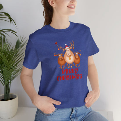 Merry Christmas Deer, Jersey Short Sleeve Tee