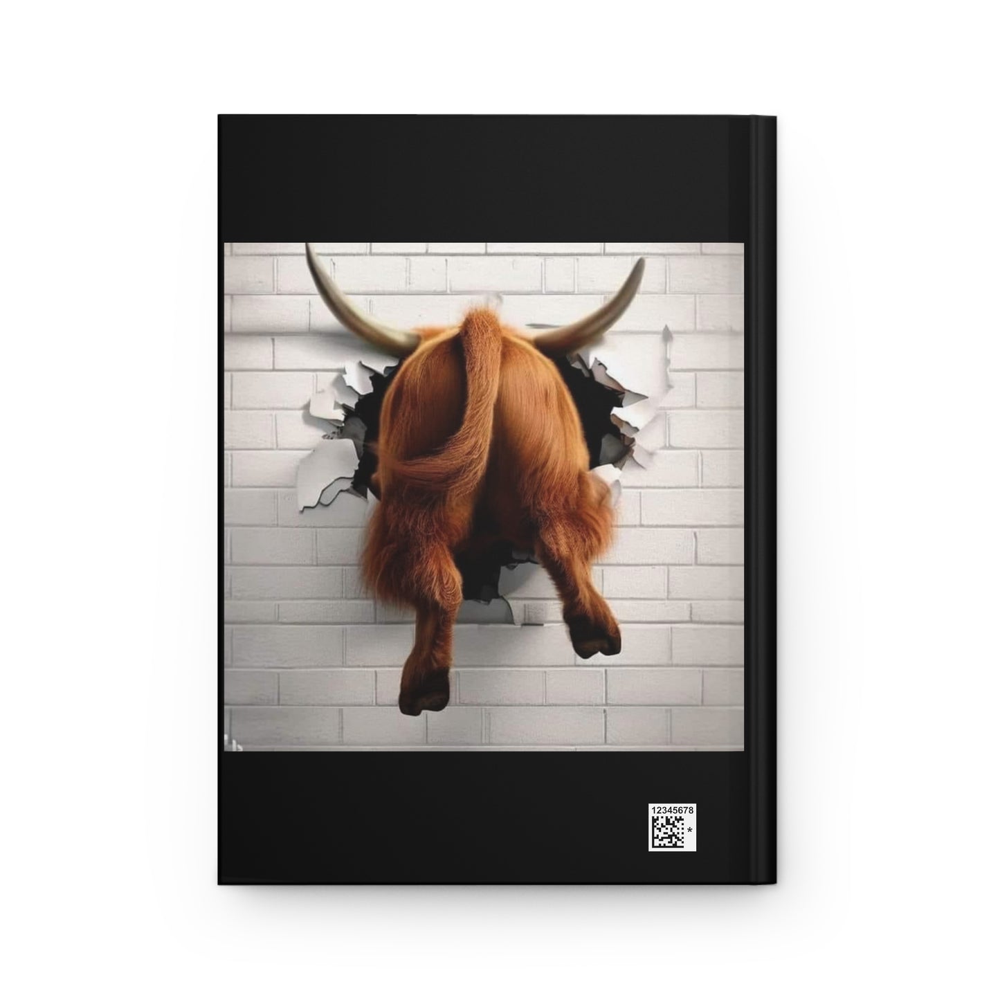 Highland Cow Breaking Through The Wall, Hardcover Journal Matte