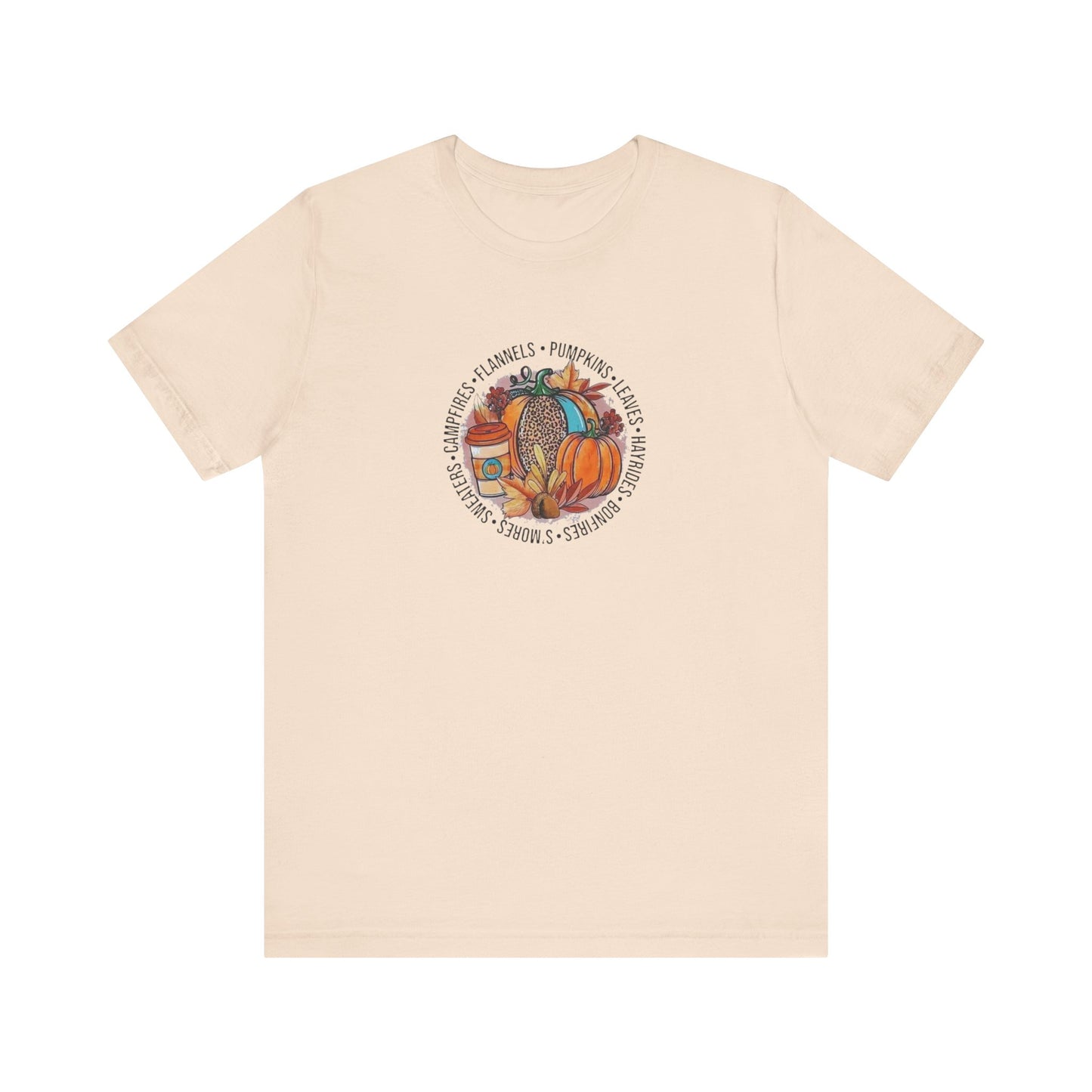 Happy Fall Pumpkin T-Shirt, Jersey Short Sleeve Tee