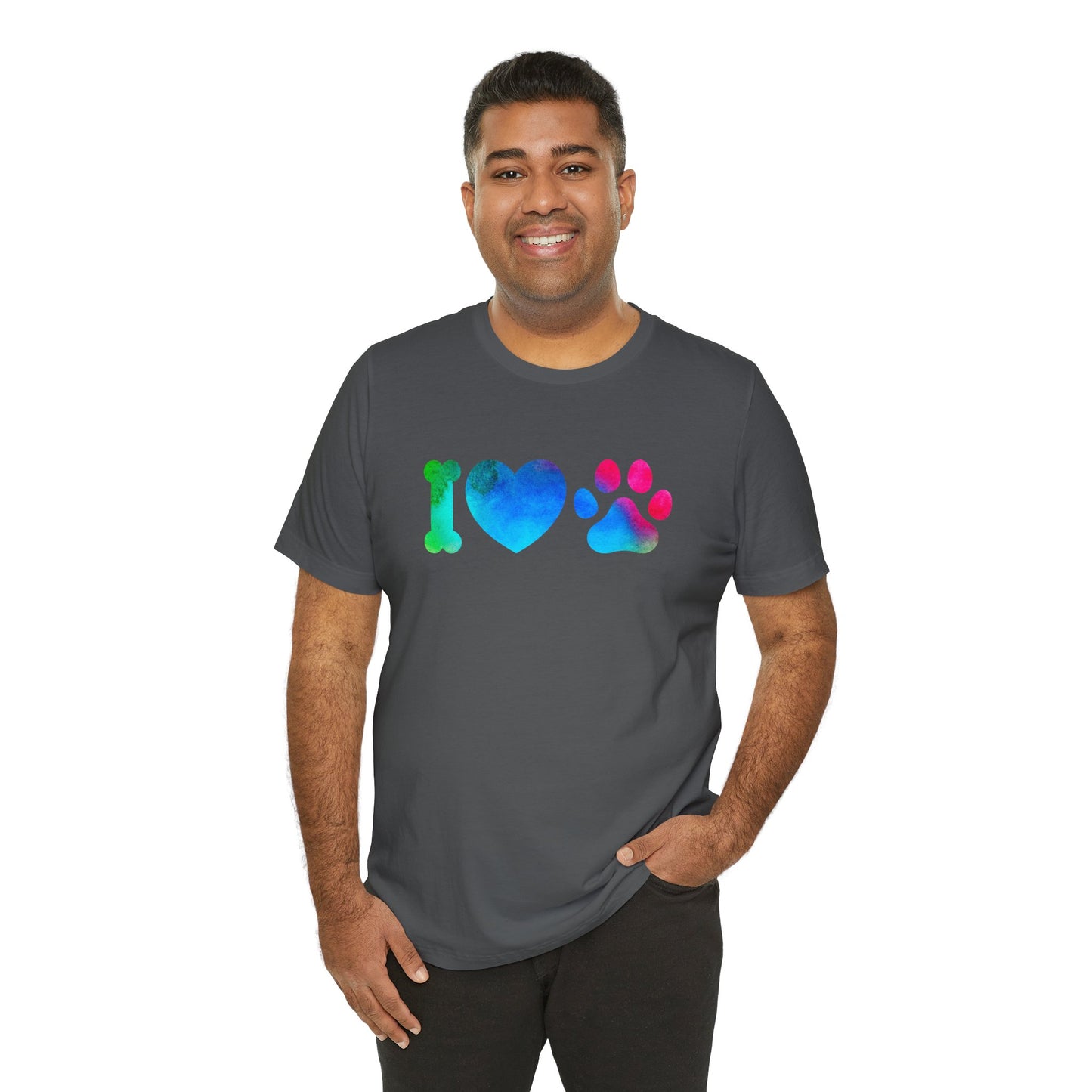 I love Paws,Jersey Short Sleeve Tee