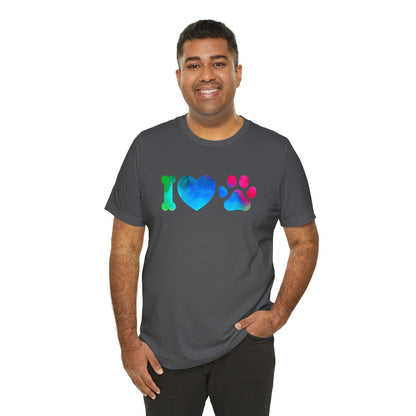 I love Paws,Jersey Short Sleeve Tee