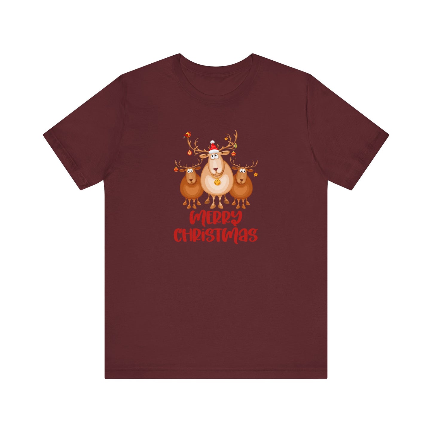 Merry Christmas Deer, Jersey Short Sleeve Tee