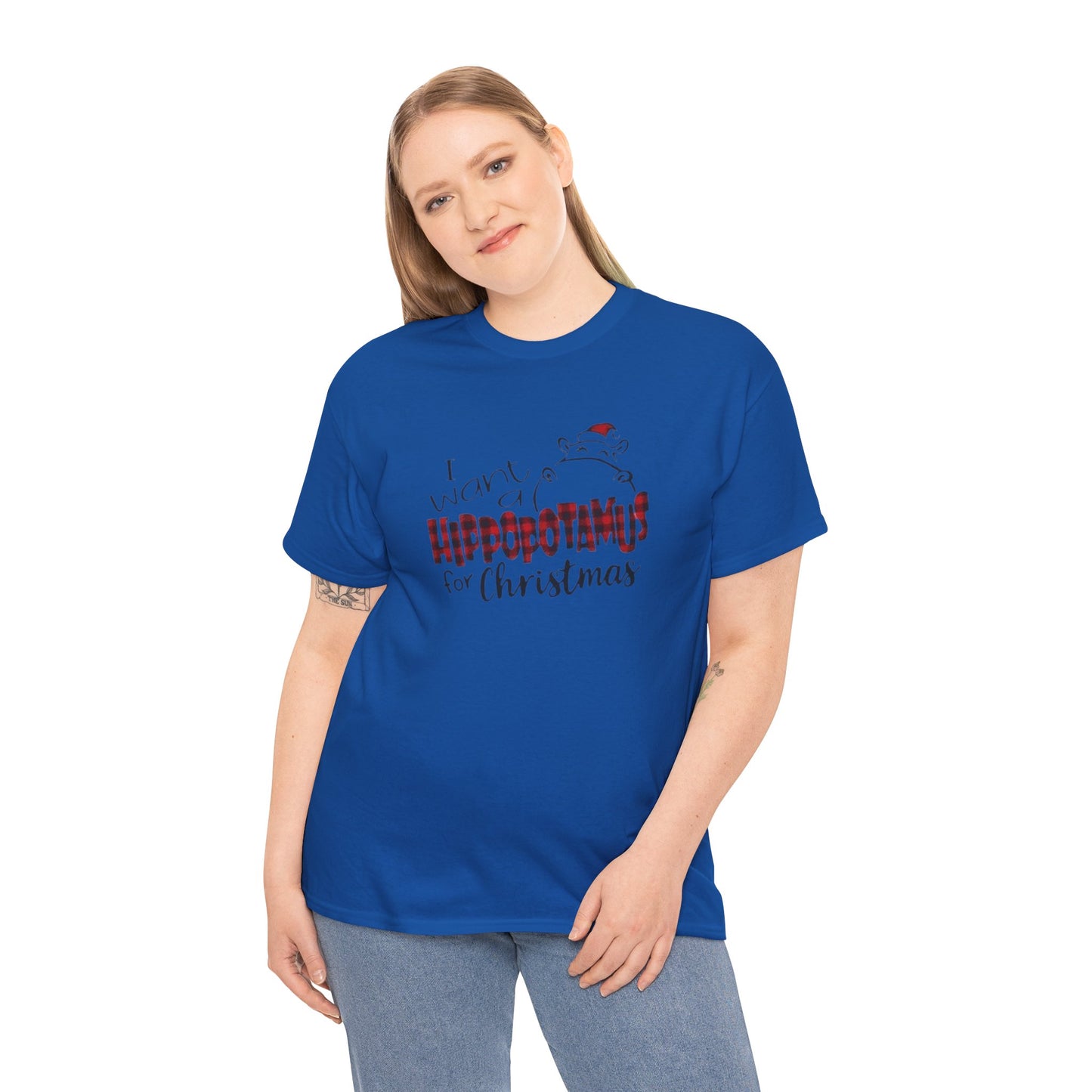 I Want a Hippopotamus for Christmas Heavy Cotton Tee