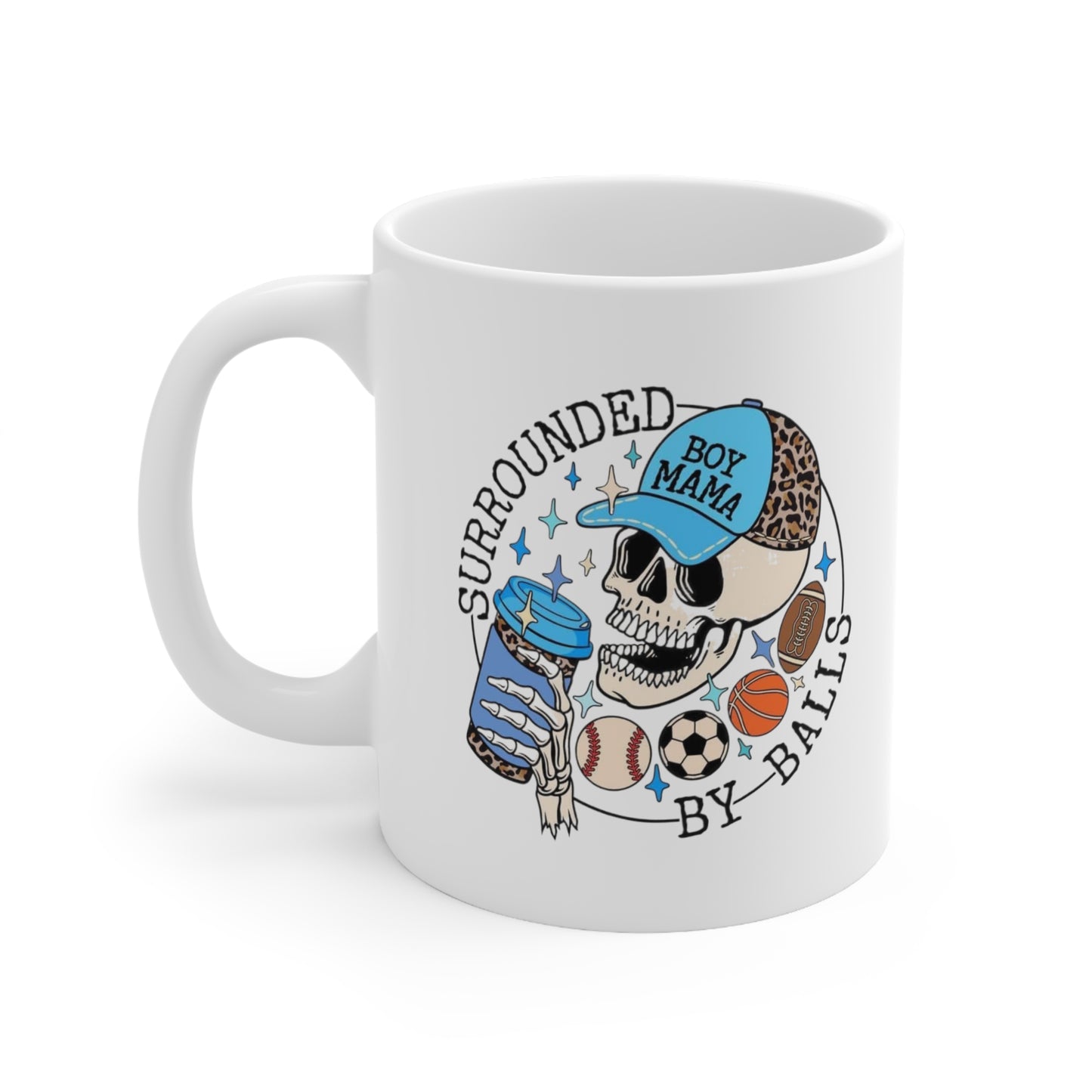 Surrounded By Balls Ceramic Mug 11oz