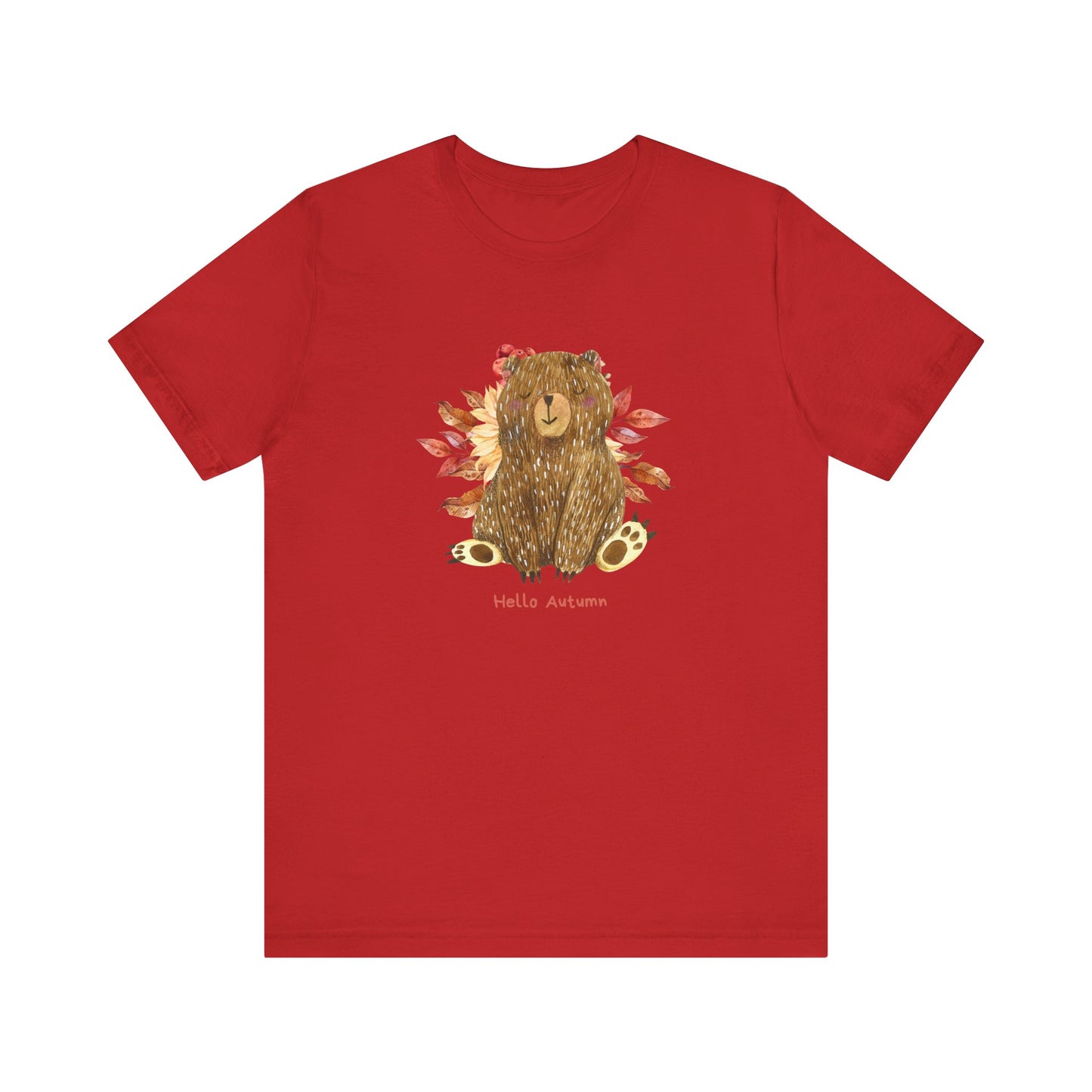 Hello Autumn Bear Jersey Short Sleeve Tee