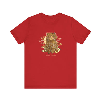 Hello Autumn Bear Jersey Short Sleeve Tee